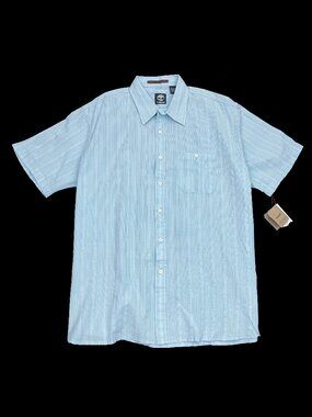 Timberland NEW NWT Short Sleeve Button Blue Shirt Mens XL X-Large